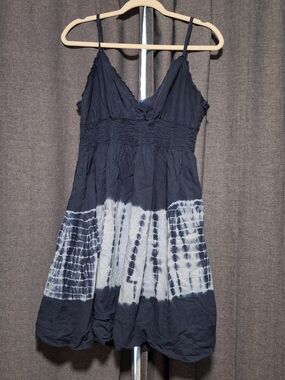 Speed Central Women's Navy Tie-Dye Sundress with Smocked Waist Size XL